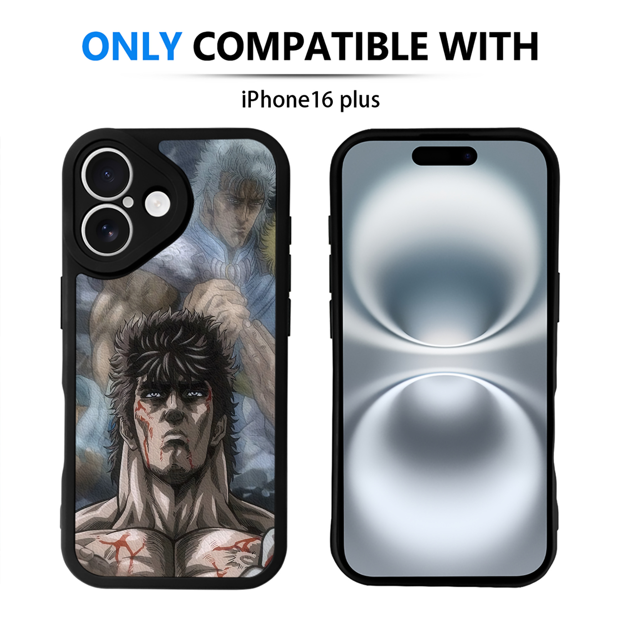 （画像用） 北斗の拳 Fist of the North Star 【iPhone 16シリーズ対応】シリコンスマホケース（レザー調） 材質：シリコン